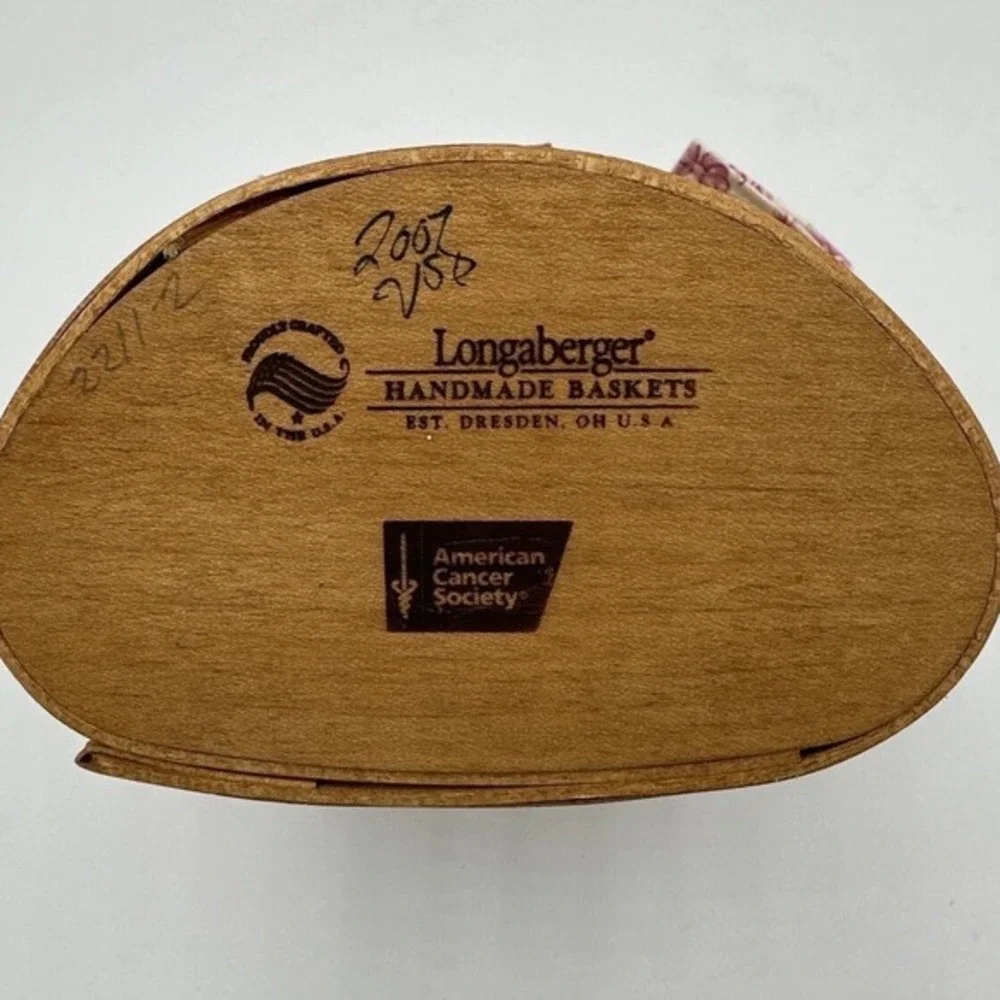 Longaberger‎ 2007 Horizon of Hope Basket Wood Lid Liner Protector Wall Mount 21